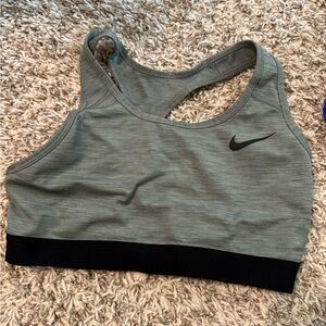 Nike Gray and Black Sports Bra Medium Support